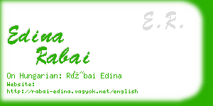 edina rabai business card